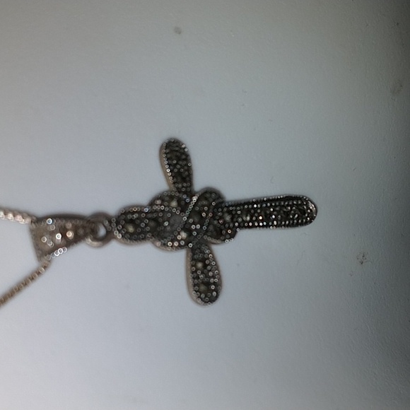 VTG 💖 REAL Italy Marcacite & 925 Silver Cross - Picture 10 of 10